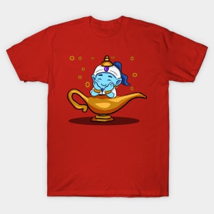 Dreams Come True - Adorable Genie Emerging from Lamp T-Shirt